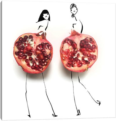 Purple Pom Canvas Art Print - Pomegranate Art