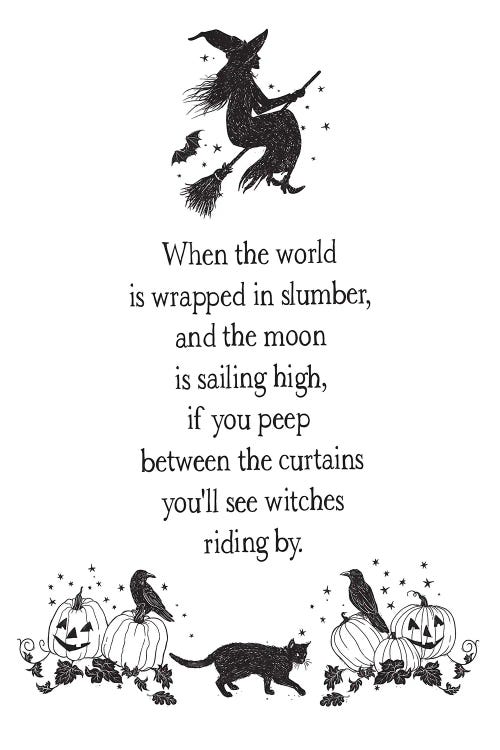 Vintage Halloween Witch Poem
