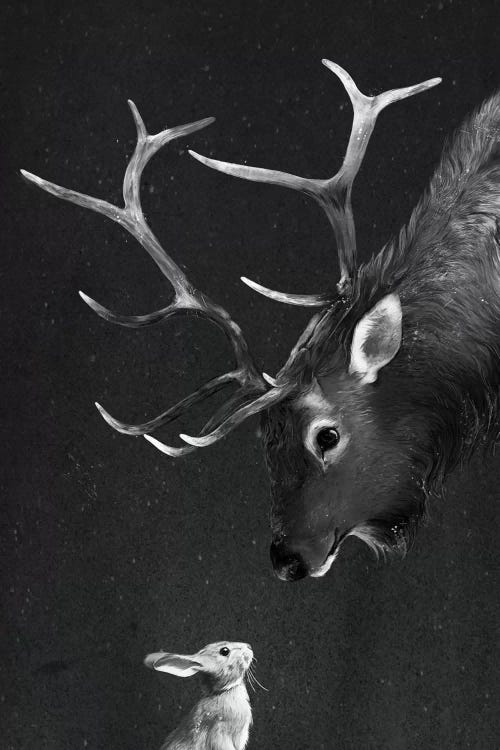 Elk & Rabbit by Laura Graves wall art