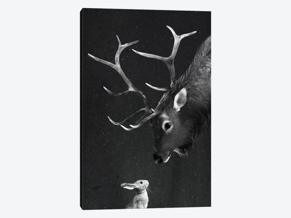 Elk & Rabbit by Laura Graves 1-piece Canvas Art Print