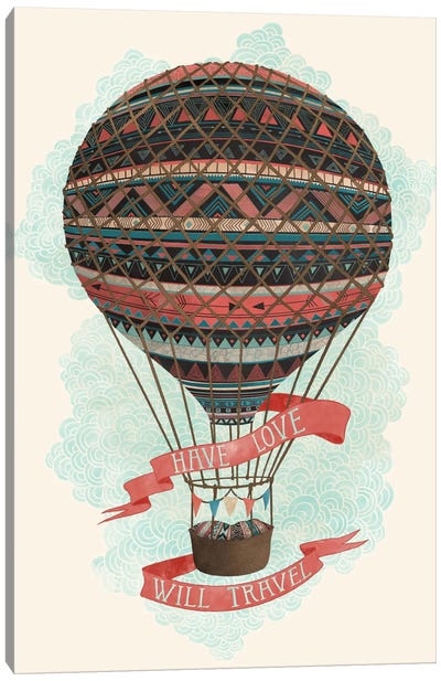 Have Love Will Travel Canvas Art Print - Hot Air Balloon Art