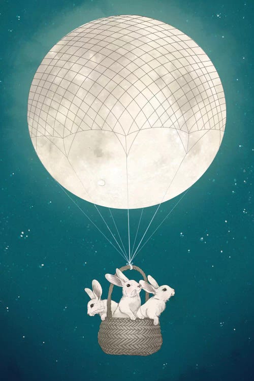 Moon Bunnies by Laura Graves wall art