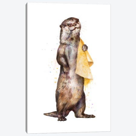 Otter Canvas Print #GRV24} by Laura Graves Canvas Wall Art