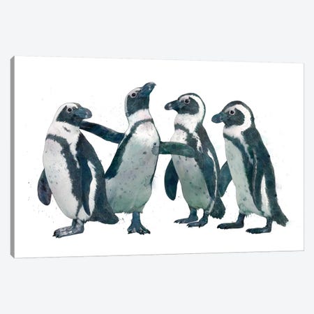 Penguin Party Canvas Print #GRV25} by Laura Graves Canvas Art