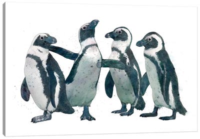 Penguin Party Canvas Art Print - Penguin Art