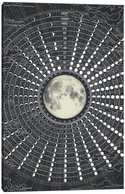 Phases Of The Moon 2017 Canvas Art Print