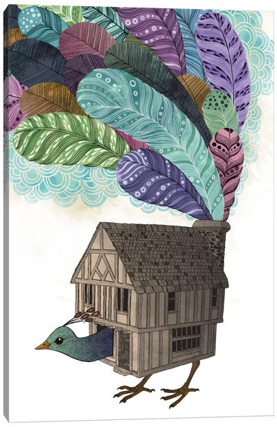 Birdhouse Revisited Canvas Art Print - Bohemian Flair 
