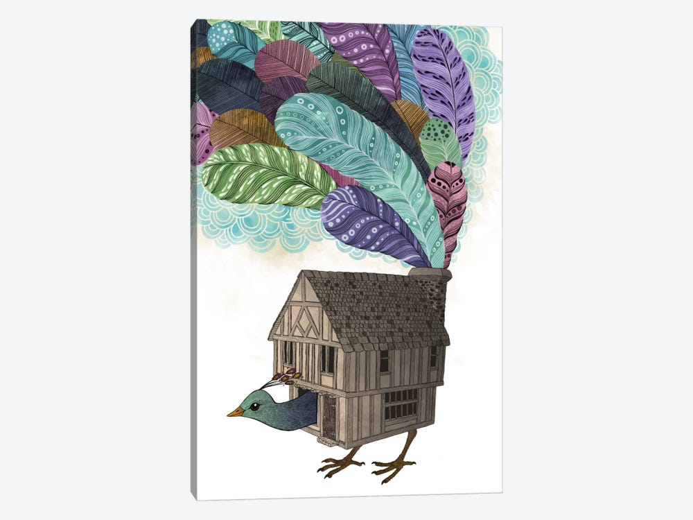 Birdhouse Revisited by Laura Graves 1-piece Canvas Art Print