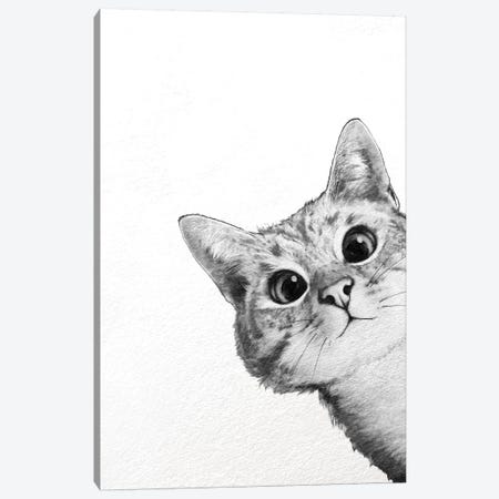 Sneaky Cat Canvas Print #GRV31} by Laura Graves Canvas Art