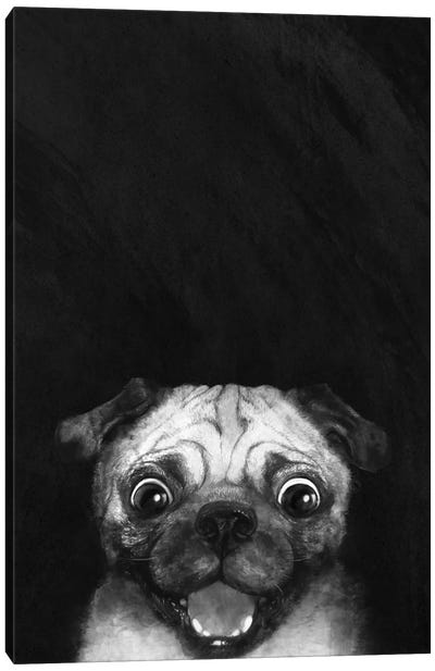 Snuggle Pug Canvas Art Print - Pug Art