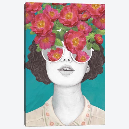 The Optimist Rose Tinted Glasses Canvas Print #GRV37} by Laura Graves Art Print