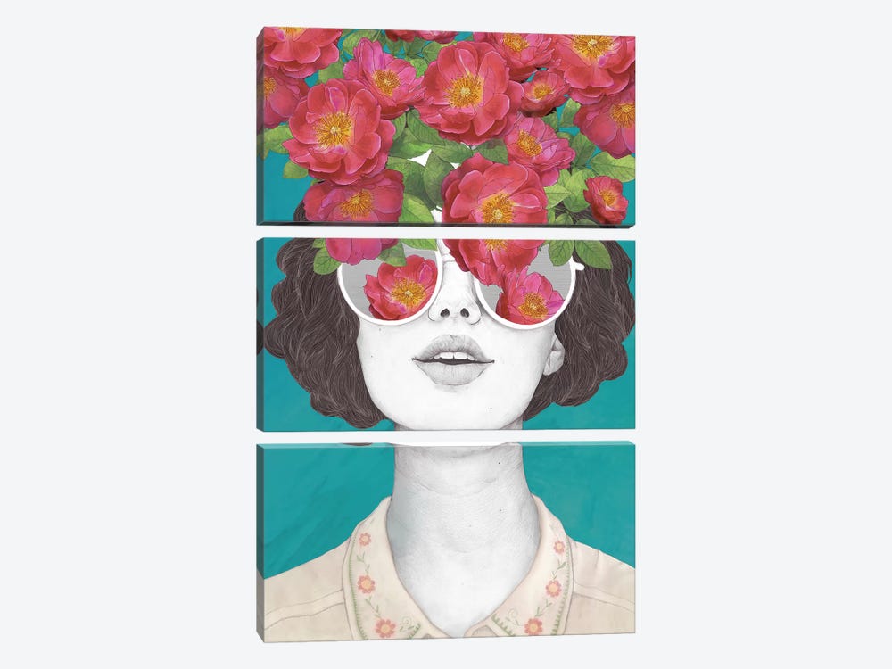 The Optimist Rose Tinted Glasses by Laura Graves 3-piece Canvas Wall Art