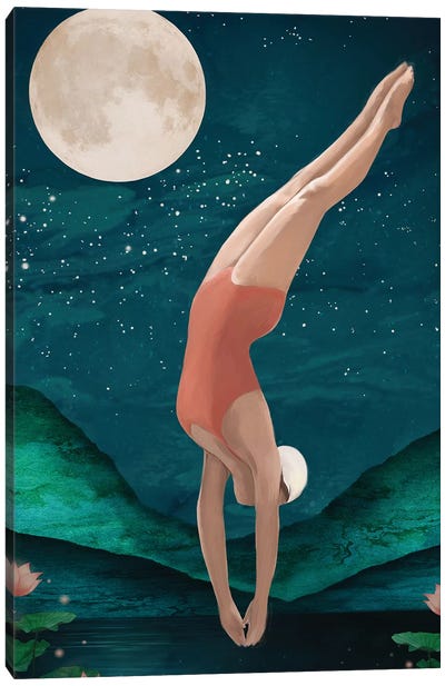 Dive Canvas Art Print - Full Moon Art
