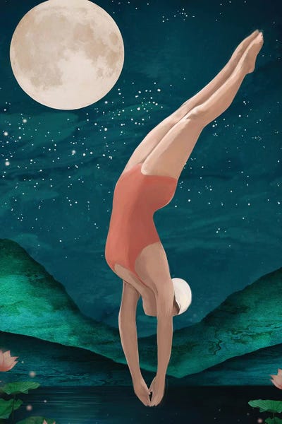 Large Art for Bathroom - Canvas Prints: Dive by Laura Graves