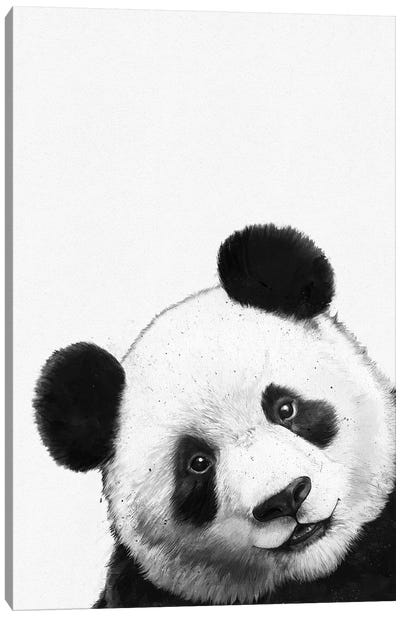 Panda Canvas Art Print - Black & White Minimalist Décor