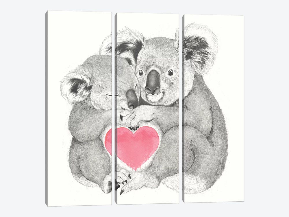 Koalas Love Hugs by Laura Graves 3-piece Canvas Print