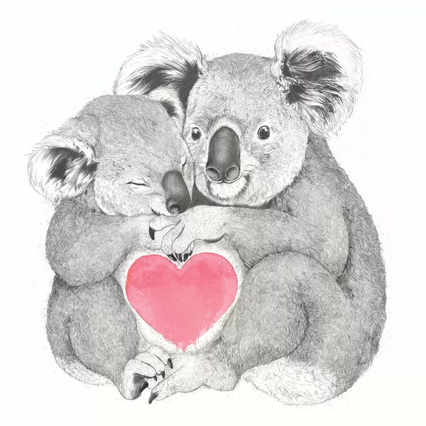Kids Inspirational Art: Koalas Love Hugs by Laura Graves