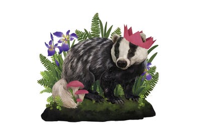 Badger Queen by Laura Graves multi panel art