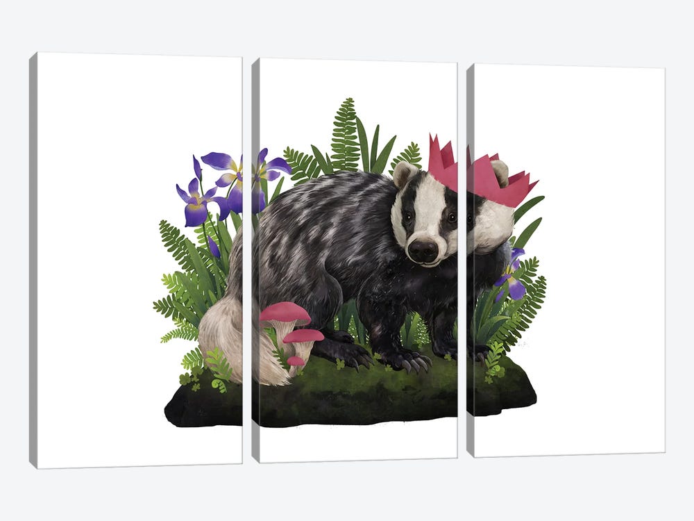 Badger Queen by Laura Graves 3-piece Canvas Artwork