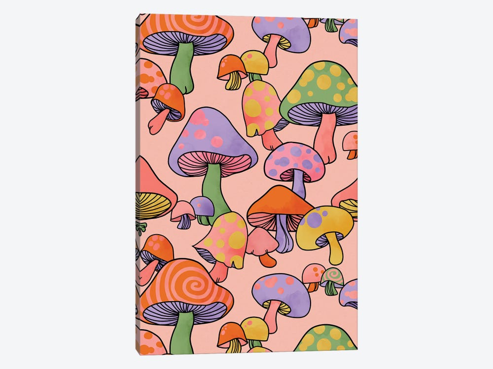 Happy Hippie Mushroom Magic by Laura Graves 1-piece Art Print