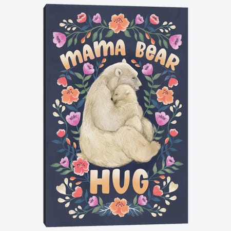 Mama Bear Hug Canvas Print #GRV66} by Laura Graves Canvas Art