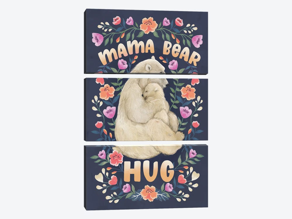 Mama Bear Hug by Laura Graves 3-piece Canvas Art