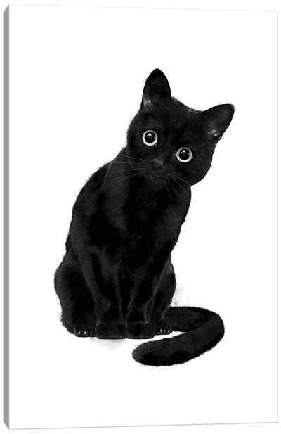 Spooky Cute Cat Canvas Art Print - Laura Graves