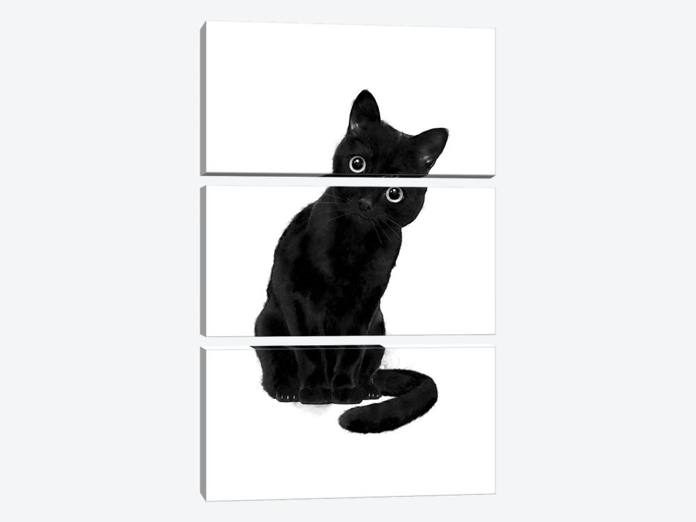Spooky Cute Cat by Laura Graves 3-piece Canvas Artwork