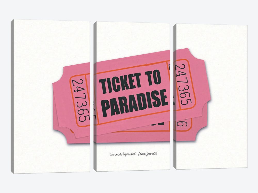Two Tickets To Paradise by Laura Graves 3-piece Canvas Print