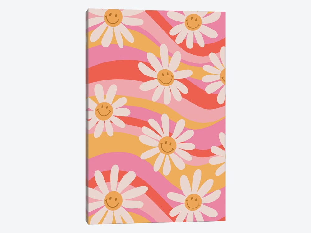 Wavy Daisies by Laura Graves 1-piece Canvas Print