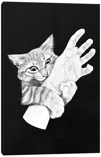 Love Bites Canvas Art Print - Black & White Animal Art