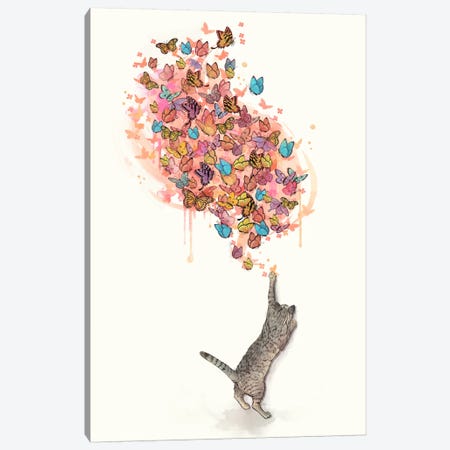 Catching Butterflies Canvas Print #GRV7} by Laura Graves Canvas Artwork