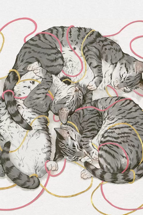 Cats In Rose Gold by Laura Graves wall art