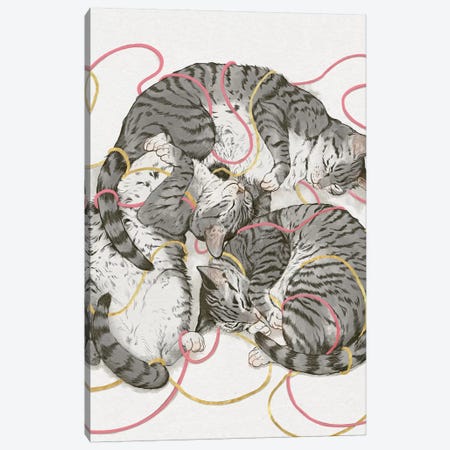 Cats In Rose Gold Canvas Print #GRV8} by Laura Graves Canvas Print