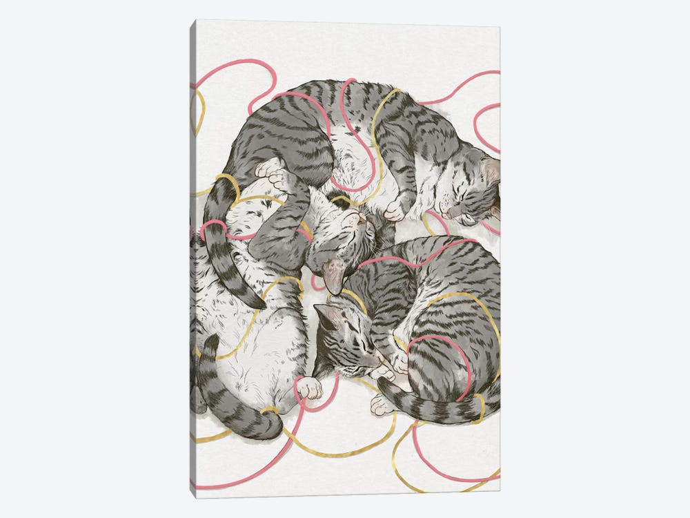 Cats In Rose Gold by Laura Graves 1-piece Art Print