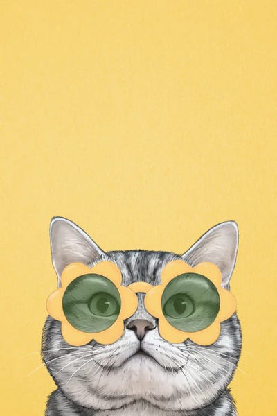 Mellow Yellow Cat by Laura Graves canvas print