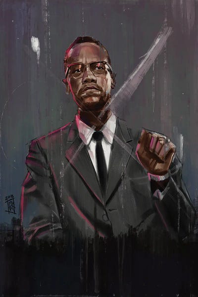 African American Art: Malcolm X by Gordon Rowe