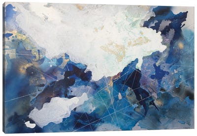 Circinus, El Compás Canvas Art Print - Blue Abstract Art