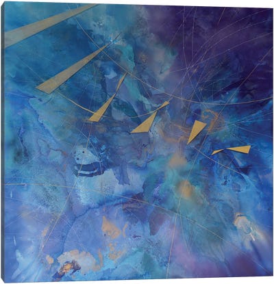 Altair II Canvas Art Print - Blue Abstract Art