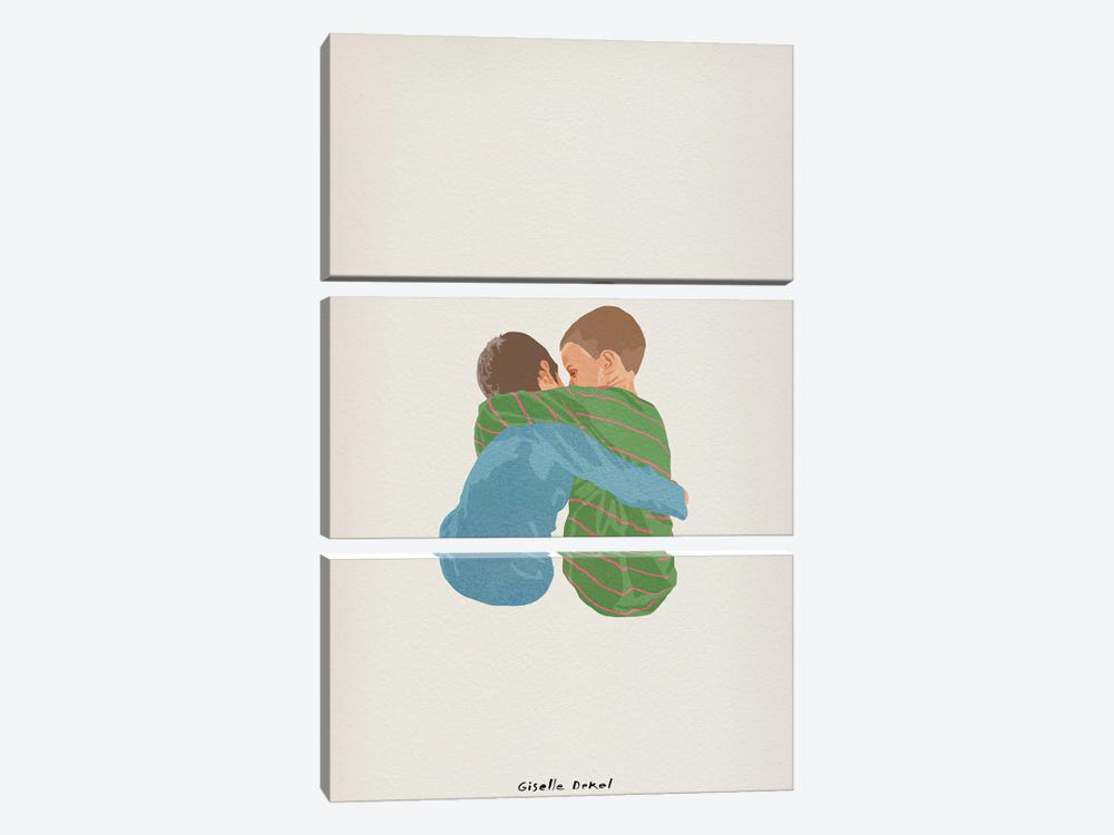 Brothers by Giselle Dekel 3-piece Canvas Art