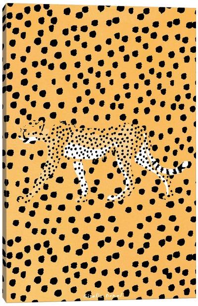 Cheetah Canvas Art Print - Yellow Art