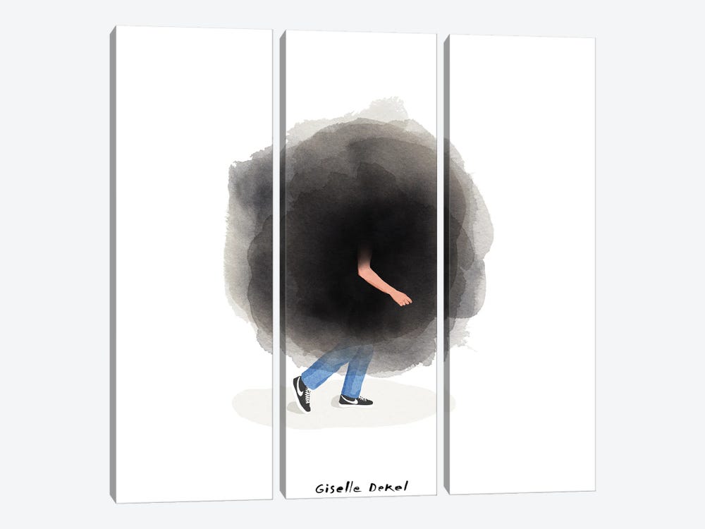 Cloud Of Worry by Giselle Dekel 3-piece Canvas Art Print