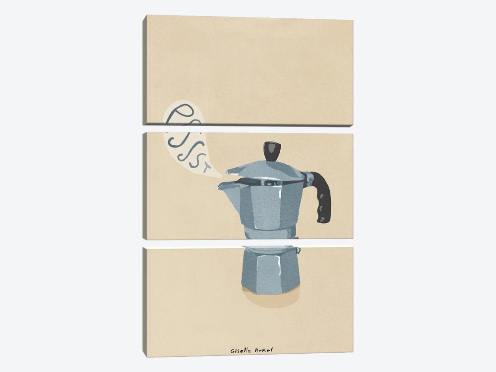 Coffee Calling by Giselle Dekel 3-piece Canvas Wall Art