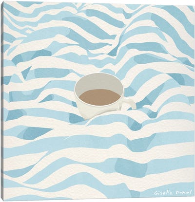 Coffee In Bed Canvas Art Print - Giselle Dekel