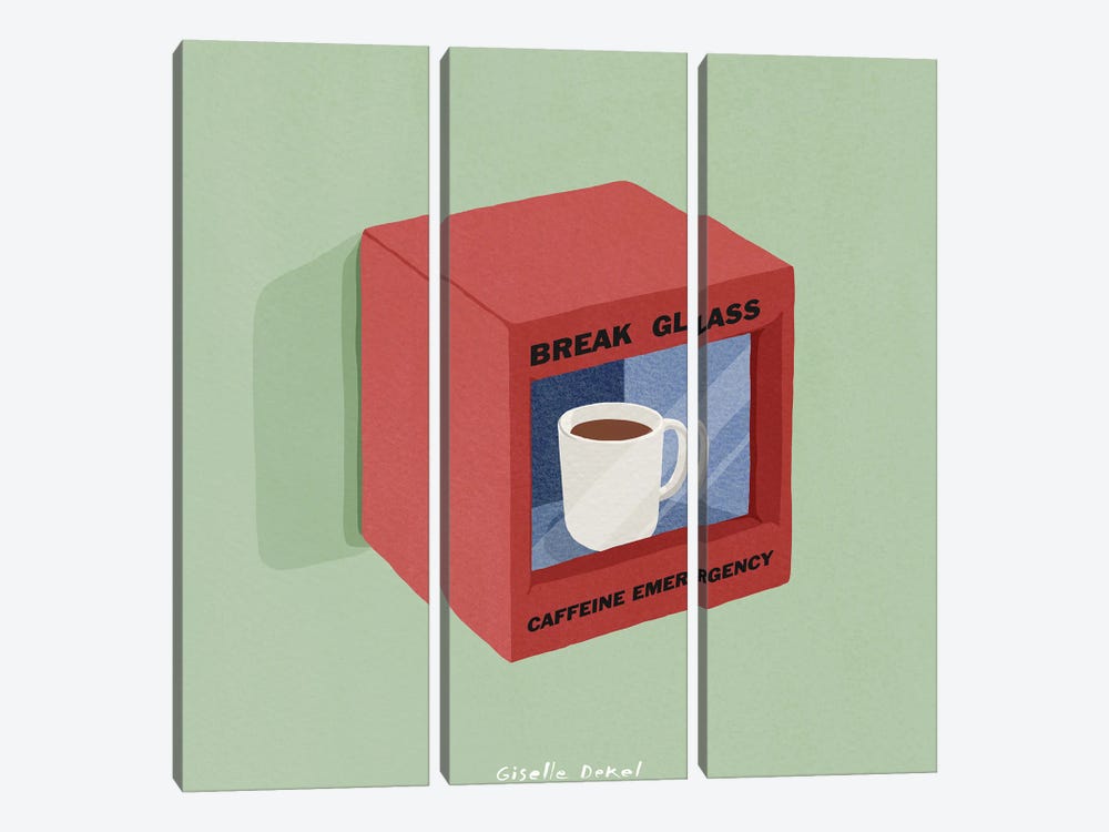 Emergency Coffee by Giselle Dekel 3-piece Canvas Artwork