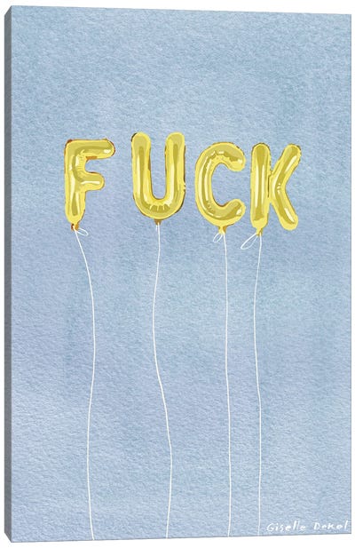 Balloons Canvas Art Print - Funny Typography Art