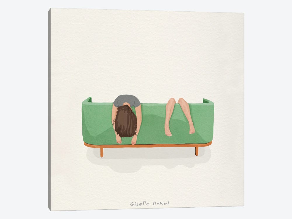 Green Sofa by Giselle Dekel 1-piece Canvas Art