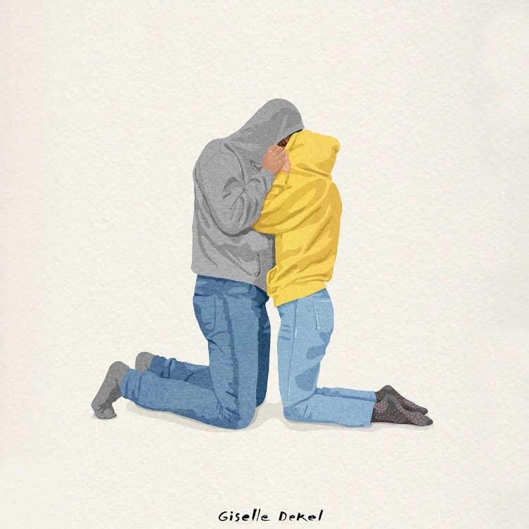Hoodie Hug by Giselle Dekel wall art