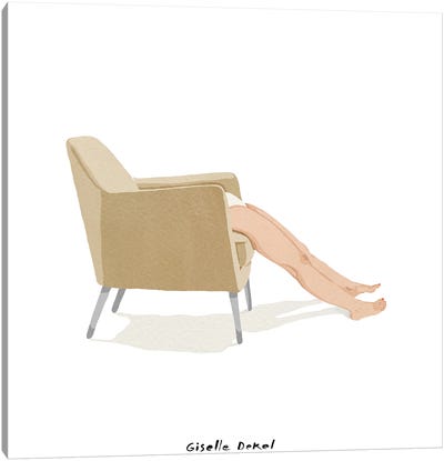 Lazy Chair Canvas Art Print - Giselle Dekel