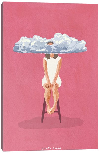 Pink Meditation Canvas Art Print - Giselle Dekel